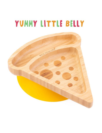 ECORASCALS Talerzyk Bambusowy PIZZA czerwony